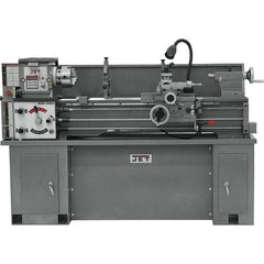 Jet - 13" Swing, 40" Between Centers, 230 Volt, Single Phase Bench Lathe - 5MT Taper, 2 hp, 60 to 1,240 RPM, 1-3/8" Bore Diam, 32" Deep x 45" High x 71" Long - USA Tool & Supply