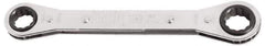 Proto - 7mm x 8mm 6 Point Ratcheting Box Wrench - Double End, 21/32" Head Diam x 3/8" Head Thickness, 4-9/32" OAL, Steel, Polished Finish - USA Tool & Supply