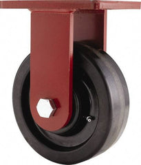 Hamilton - 8" Diam x 2-1/2" Wide x 10-1/2" OAH Top Plate Mount Rigid Caster - Phenolic, 2,000 Lb Capacity, Tapered Roller Bearing, 5-1/2 x 7-1/2" Plate - USA Tool & Supply