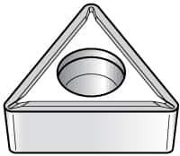 Kennametal - TCMT32.52 LF Grade KT315 Cermet Turning Insert - TiN/TiCN/TiN Finish, 60° Triangle, 3/8" Inscr Circle, 5/32" Thick, 1/32" Corner Radius - USA Tool & Supply