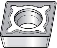 Kennametal - CPMT21.52 MF Grade KC525M Carbide Milling Insert - TiAlN Finish, 0.0937" Thick, 1/4" Inscribed Circle, 0.8mm Corner Radius - USA Tool & Supply