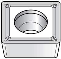 Kennametal - SCMT32.52 LF Grade KC5025 Carbide Turning Insert - TiAlN Finish, 90° Square, 3/8" Inscr Circle, 5/32" Thick, 1/32" Corner Radius - USA Tool & Supply