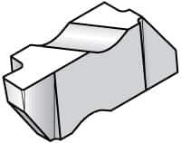 Kennametal - 4250NG Grade KC730, 6.35mm Cutting Width Carbide Grooving Insert - 6.35mm Max Depth of Cut, Left Hand, 0.57mm Corner Radius, TiN Finish - USA Tool & Supply