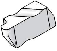 Kennametal - 2031NR Grade K68, 1.58mm Cutting Width Carbide Grooving Insert - 2.79mm Max Depth of Cut, Left Hand, 0.79mm Corner Radius, Uncoated - USA Tool & Supply