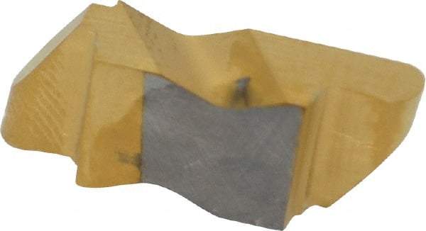 Kennametal - 3062NR Grade KC730, 3.18mm Cutting Width Carbide Grooving Insert - 3.81mm Max Depth of Cut, Right Hand, 1.59mm Corner Radius, TiN Finish - USA Tool & Supply
