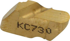 Kennametal - 2062NR Grade KC730, 3.18mm Cutting Width Carbide Grooving Insert - 2.79mm Max Depth of Cut, Left Hand, 1.59mm Corner Radius, TiN Finish - USA Tool & Supply