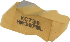 Kennametal - 3078NR Grade KC730, 3.96mm Cutting Width Carbide Grooving Insert - 3.81mm Max Depth of Cut, Left Hand, 1.98mm Corner Radius, TiN Finish - USA Tool & Supply