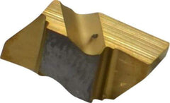 Kennametal - 2125NG Grade KC730, 3.18mm Cutting Width Carbide Grooving Insert - 2.79mm Max Depth of Cut, Right Hand, 0.19mm Corner Radius, TiN Finish - USA Tool & Supply