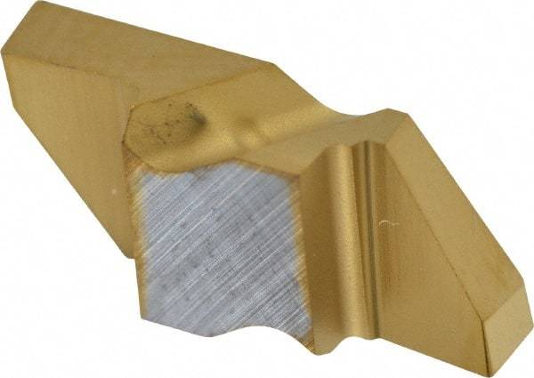 Kennametal - 2094NG Grade KC730, 2.39mm Cutting Width Carbide Grooving Insert - 2.79mm Max Depth of Cut, Left Hand, 0.19mm Corner Radius, TiN Finish - USA Tool & Supply