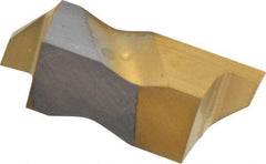 Kennametal - 3062NG Grade KC730, 1.58mm Cutting Width Carbide Grooving Insert - 2.39mm Max Depth of Cut, Right Hand, 0.19mm Corner Radius, TiN Finish - USA Tool & Supply