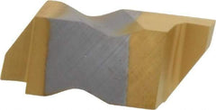 Kennametal - 3078NG Grade KC730, 1.98mm Cutting Width Carbide Grooving Insert - 2.39mm Max Depth of Cut, Right Hand, 0.19mm Corner Radius, TiN Finish - USA Tool & Supply