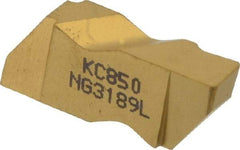 Kennametal - 3189NG Grade KC850, 4.8mm Cutting Width Carbide Grooving Insert - 3.81mm Max Depth of Cut, Left Hand, 0.57mm Corner Radius, TiC/TiCN/TiN Finish - USA Tool & Supply