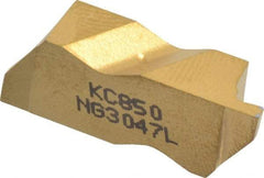 Kennametal - 3047NG Grade KC850, 1.19mm Cutting Width Carbide Grooving Insert - 1.91mm Max Depth of Cut, Left Hand, 0.19mm Corner Radius, TiC/TiCN/TiN Finish - USA Tool & Supply
