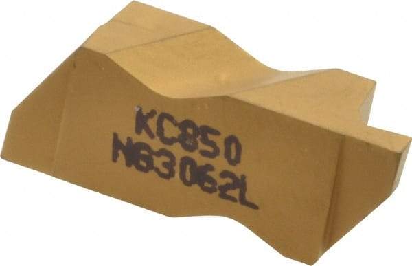 Kennametal - 3062NG Grade KC850, 1.58mm Cutting Width Carbide Grooving Insert - 2.39mm Max Depth of Cut, Left Hand, 0.19mm Corner Radius, TiC/TiCN/TiN Finish - USA Tool & Supply