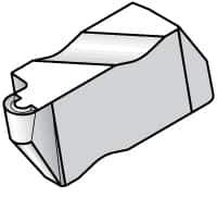 Kennametal - 3078NR K Grade KC5010, 3.96mm Cutting Width Carbide Grooving Insert - 3.81mm Max Depth of Cut, Left Hand, 1.98mm Corner Radius, TiAlN Finish - USA Tool & Supply