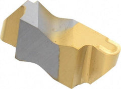 Kennametal - 3062NR K Grade KC730, 3.18mm Cutting Width Carbide Grooving Insert - 3.81mm Max Depth of Cut, Right Hand, 1.59mm Corner Radius, TiN Finish - USA Tool & Supply