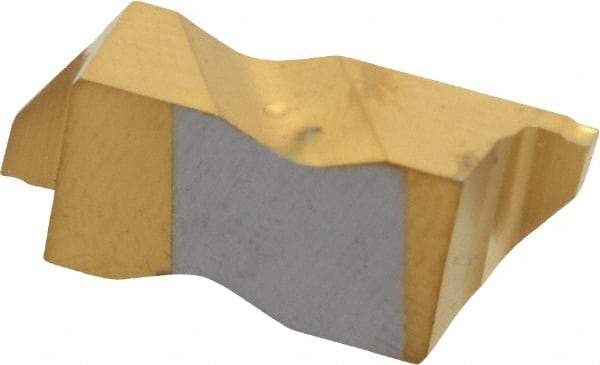 Kennametal - 3047NG K Grade KC730, 1.19mm Cutting Width Carbide Grooving Insert - 1.91mm Max Depth of Cut, Right Hand, 0.19mm Corner Radius, TiN Finish - USA Tool & Supply