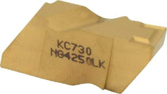 Kennametal - 4250NG K Grade KC730, 6.35mm Cutting Width Carbide Grooving Insert - 6.35mm Max Depth of Cut, Left Hand, 0.57mm Corner Radius, TiN Finish - USA Tool & Supply