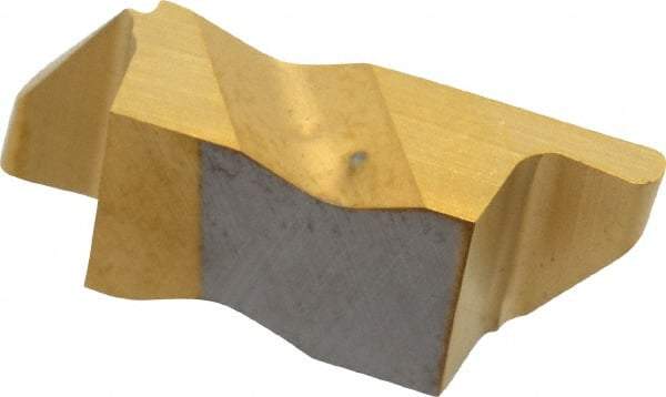 Kennametal - 3031NRD Grade KC730, 1.58mm Cutting Width Carbide Grooving Insert - 3.18mm Max Depth of Cut, Right Hand, 0.79mm Corner Radius, TiN Finish - USA Tool & Supply