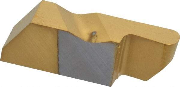 Kennametal - 3062NRD Grade KC730, 3.18mm Cutting Width Carbide Grooving Insert - 6.35mm Max Depth of Cut, Right Hand, 1.59mm Corner Radius, TiN Finish - USA Tool & Supply
