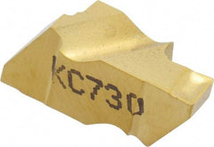 Kennametal - 2094NG K Grade KC730, 2.39mm Cutting Width Carbide Grooving Insert - 2.79mm Max Depth of Cut, Left Hand, 0.19mm Corner Radius, TiN Finish - USA Tool & Supply