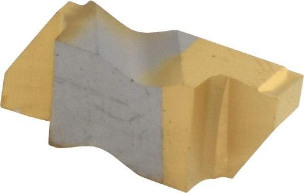 Kennametal - 3125NG K Grade KC730, 3.18mm Cutting Width Carbide Grooving Insert - 3.81mm Max Depth of Cut, Right Hand, 0.19mm Corner Radius, TiN Finish - USA Tool & Supply