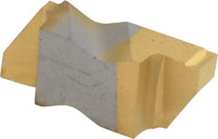 Kennametal - 3125NG K Grade KC730, 3.18mm Cutting Width Carbide Grooving Insert - 3.81mm Max Depth of Cut, Right Hand, 0.19mm Corner Radius, TiN Finish - USA Tool & Supply