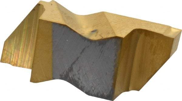 Kennametal - 3094NG K Grade KC730, 2.39mm Cutting Width Carbide Grooving Insert - 3.81mm Max Depth of Cut, Right Hand, 0.19mm Corner Radius, TiN Finish - USA Tool & Supply