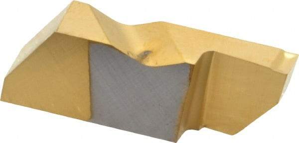 Kennametal - 3125NGD K Grade KC730, 3.18mm Cutting Width Carbide Grooving Insert - 6.35mm Max Depth of Cut, Right Hand, 0.19mm Corner Radius, TiN Finish - USA Tool & Supply