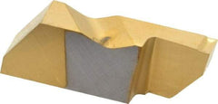 Kennametal - 3125NGD K Grade KC730, 3.18mm Cutting Width Carbide Grooving Insert - 6.35mm Max Depth of Cut, Right Hand, 0.19mm Corner Radius, TiN Finish - USA Tool & Supply