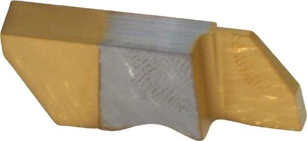 Kennametal - 3094NGD K Grade KC730, 2.39mm Cutting Width Carbide Grooving Insert - 6.35mm Max Depth of Cut, Left Hand, 0.19mm Corner Radius, TiN Finish - USA Tool & Supply