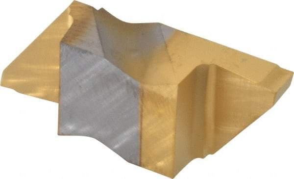 Kennametal - 4125NGD K Grade KC730, 3.18mm Cutting Width Carbide Grooving Insert - 6.35mm Max Depth of Cut, Right Hand, 0.19mm Corner Radius, TiN Finish - USA Tool & Supply
