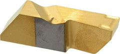 Kennametal - 4250NGD K Grade KC730, 6.35mm Cutting Width Carbide Grooving Insert - 12.7mm Max Depth of Cut, Right Hand, 0.57mm Corner Radius, TiN Finish - USA Tool & Supply