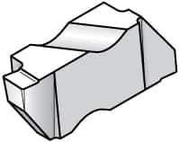 Kennametal - 4250NGP Grade KC5010, 6.35mm Cutting Width Carbide Grooving Insert - 6.35mm Max Depth of Cut, Right Hand, 0.57mm Corner Radius, TiAlN Finish - USA Tool & Supply