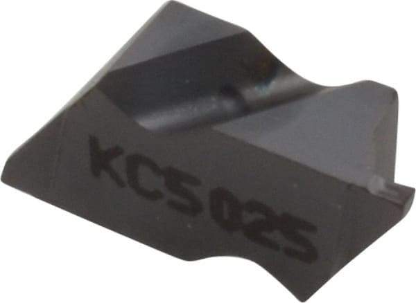 Kennametal - 2031NG K Grade KC5025, 0.79mm Cutting Width Carbide Grooving Insert - 1.27mm Max Depth of Cut, Left Hand, 0.09mm Corner Radius, TiAlN Finish - USA Tool & Supply