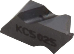 Kennametal - 2031NG K Grade KC5025, 0.79mm Cutting Width Carbide Grooving Insert - 1.27mm Max Depth of Cut, Left Hand, 0.09mm Corner Radius, TiAlN Finish - USA Tool & Supply