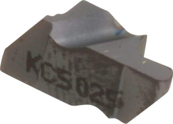 Kennametal - 2031NR Grade KC5025, 1.58mm Cutting Width Carbide Grooving Insert - 2.79mm Max Depth of Cut, Left Hand, 0.79mm Corner Radius, TiAlN Finish - USA Tool & Supply
