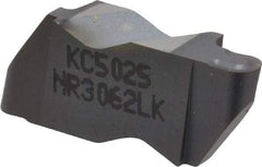 Kennametal - 3062NR K Grade KC5025, 3.18mm Cutting Width Carbide Grooving Insert - 3.81mm Max Depth of Cut, Left Hand, 1.59mm Corner Radius, TiAlN Finish - USA Tool & Supply