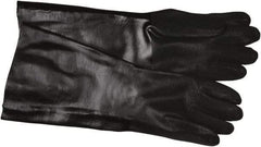 MCR Safety - Size L (9), 18" Long, 50 mil Thick, Supported, PVC Chemical Resistant Gloves - Textured Finish, Interlock Knit Lined, Black - USA Tool & Supply