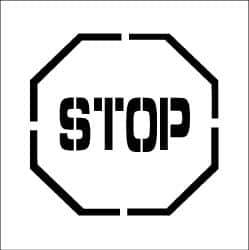 NMC - Stop Stencil - 0.06 Inch Thick, Polyethylene, English - USA Tool & Supply