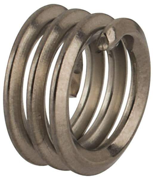 Heli-Coil - 1/4-20 UNC, 1/4" OAL, Free Running Helical Insert - 3-3/8 Free Coils, Tangless, 304 Stainless Steel, Bright Finish, 1D Insert Length - USA Tool & Supply