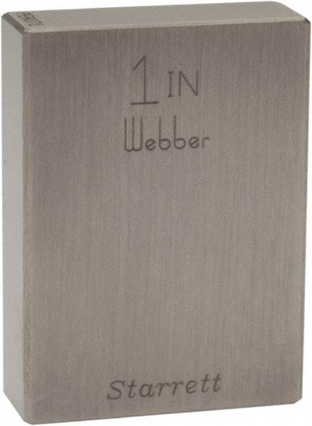 Starrett - 1" Rectangular Steel Gage Block - Accuracy Grade 0 - USA Tool & Supply