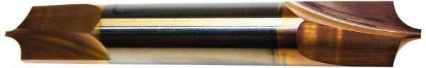Accupro - 0.031" Radius, 1/8" Mill Diam, 2 Flute Solid Carbide Corner Rounding End Mill - Double End, TiCN Finish, 1-1/2" OAL, 1/8" Shank Diam - USA Tool & Supply