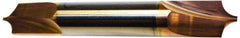 Accupro - 0.035" Radius, 1/8" Mill Diam, 2 Flute Solid Carbide Corner Rounding End Mill - Double End, TiCN Finish, 1-1/2" OAL, 1/8" Shank Diam - USA Tool & Supply