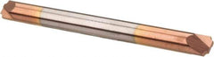 Accupro - 0.02" Radius, 1/8" Mill Diam, 2 Flute Solid Carbide Corner Rounding End Mill - Double End, TiCN Finish, 1-1/2" OAL, 1/8" Shank Diam - USA Tool & Supply