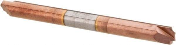Accupro - 0.025" Radius, 1/8" Mill Diam, 2 Flute Solid Carbide Corner Rounding End Mill - Double End, TiCN Finish, 1-1/2" OAL, 1/8" Shank Diam - USA Tool & Supply