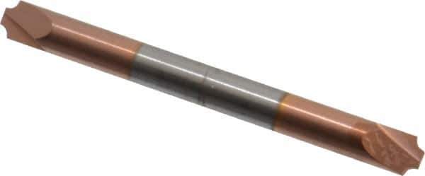Accupro - 0.046" Radius, 3/16" Mill Diam, 2 Flute Solid Carbide Corner Rounding End Mill - Double End, TiCN Finish, 2" OAL, 3/16" Shank Diam - USA Tool & Supply