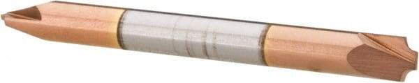 Accupro - 0.05" Radius, 3/16" Mill Diam, 2 Flute Solid Carbide Corner Rounding End Mill - Double End, TiCN Finish, 2" OAL, 3/16" Shank Diam - USA Tool & Supply