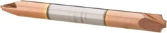 Accupro - 0.05" Radius, 3/16" Mill Diam, 2 Flute Solid Carbide Corner Rounding End Mill - Double End, TiCN Finish, 2" OAL, 3/16" Shank Diam - USA Tool & Supply