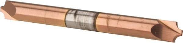 Accupro - 0.062" Radius, 3/16" Mill Diam, 2 Flute Solid Carbide Corner Rounding End Mill - Double End, TiCN Finish, 2" OAL, 3/16" Shank Diam - USA Tool & Supply